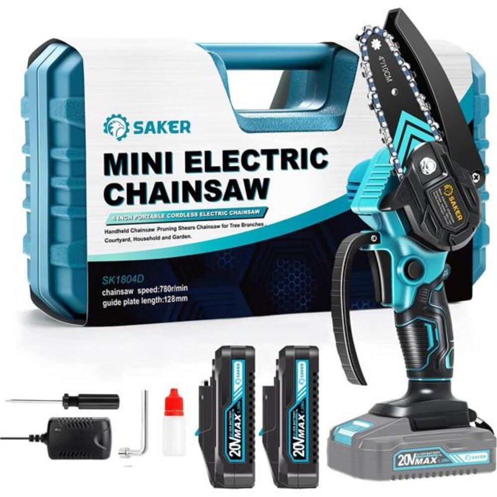 Mini Chainsaw,Portable Electric Chainsaw Cordless,Small Handheld Chain Saw